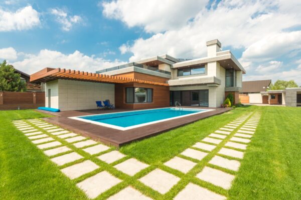 Exterior of a contemporary home with pool on Snell Isle